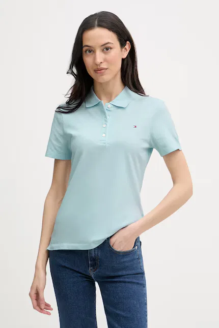 Поло женское с коротким рукавом в полоску Tommy Hilfiger, синий