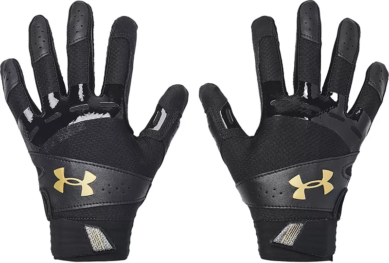 

Женские перчатки для софтбола Under Armour, цвет Black/Metallic Gold