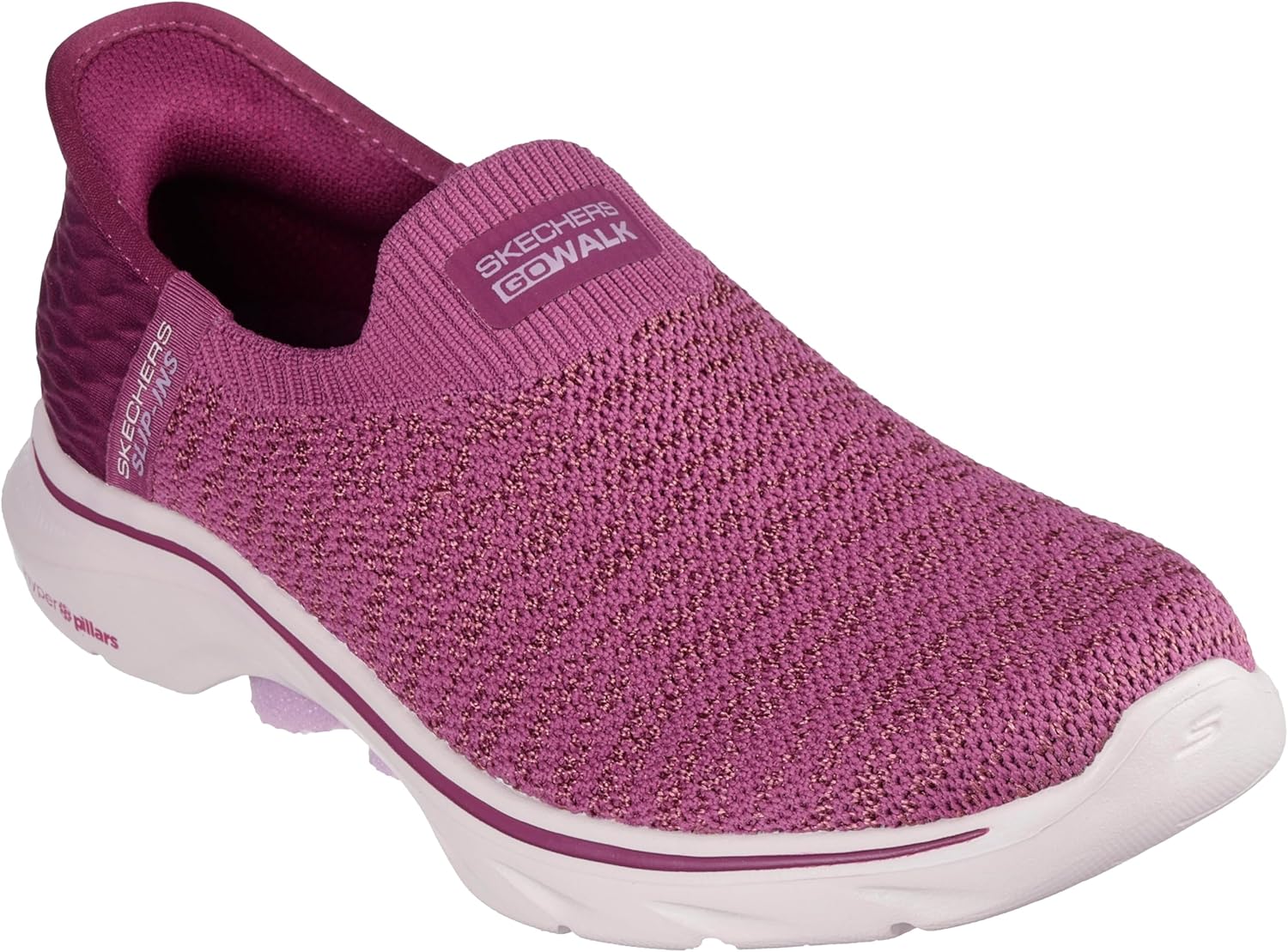 Мужские кроссовки Skechers Gowalk Arch Fit на шнуровке - спортивные удобные слипоны для ходьбы, Plum — фото 4