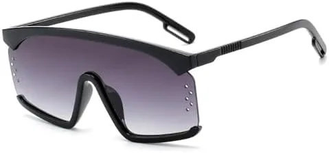 

Модные солнцезащитные очки большого размера для женщин, квадратной формы, с выразительной оправой, для мужчин, винтажные солнцезащитные очки MTZJH, C3 Black-grey