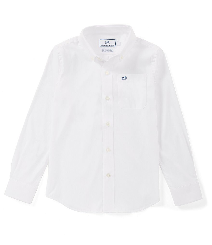 

Спортивная рубашка Intercoastal с длинными рукавами Southern Tide для маленьких/больших мальчиков 4–16 лет, белый