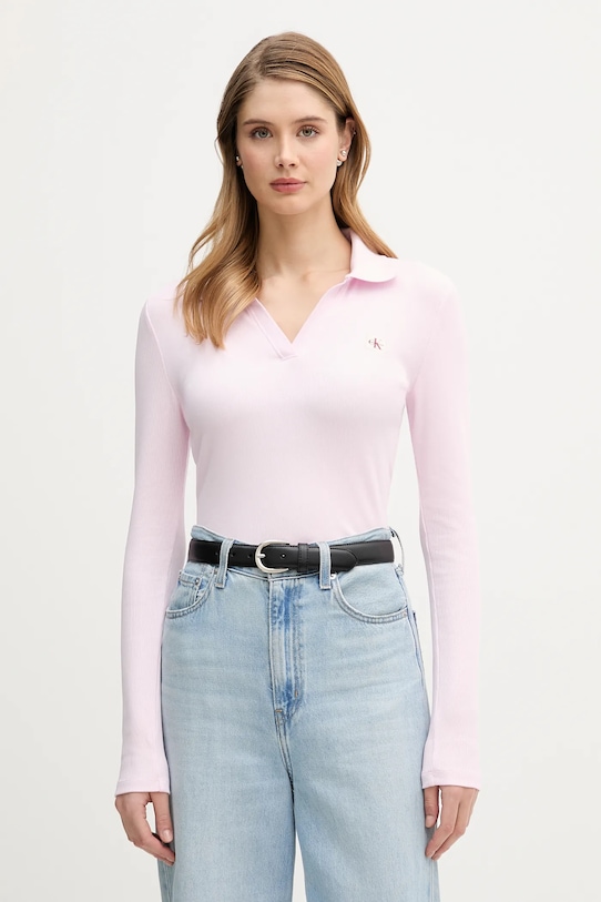 

Лонгслив Calvin Klein Jeans, розовый