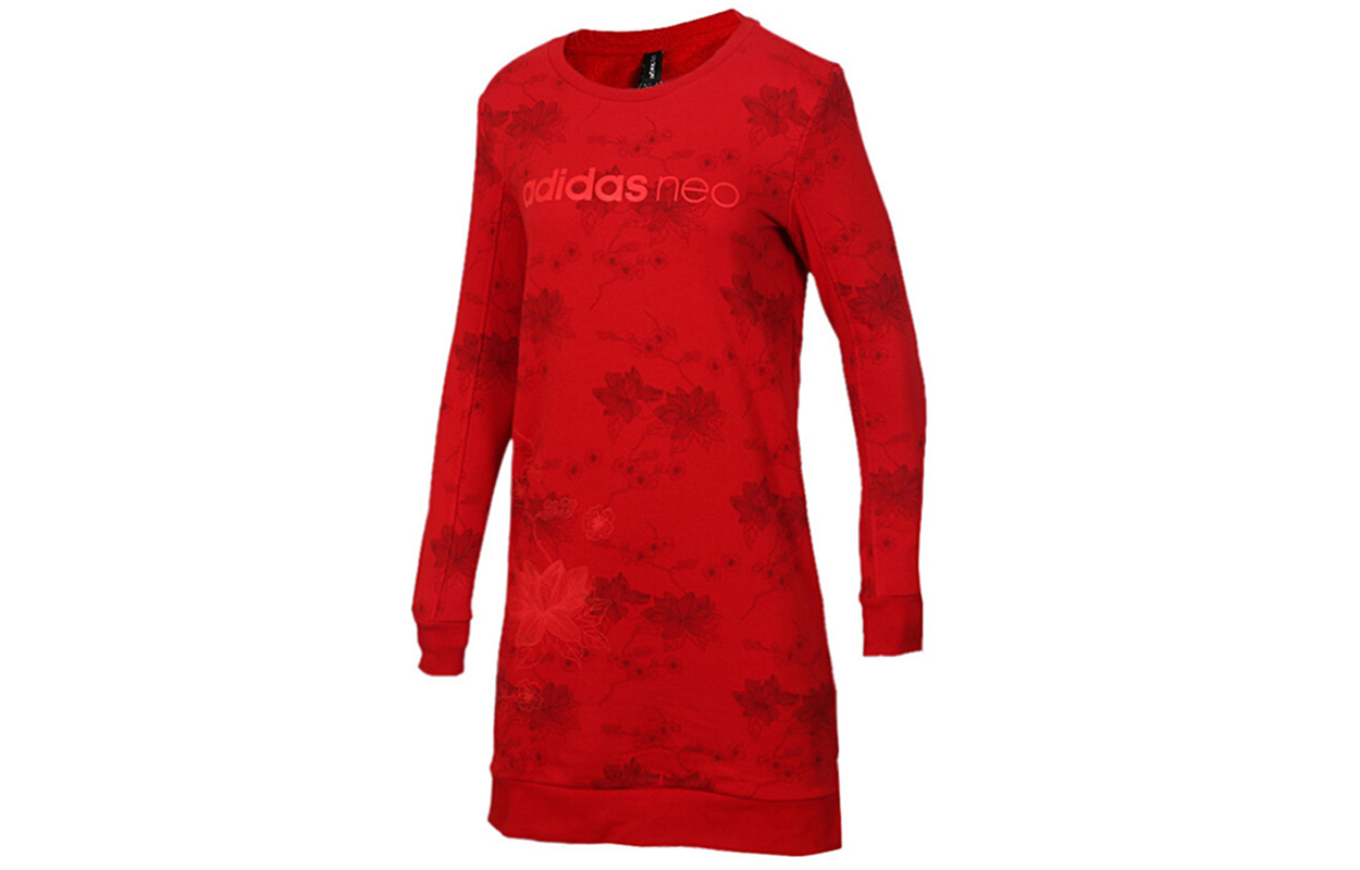 

Adidas Neo Женское красное платье с длинными рукавами