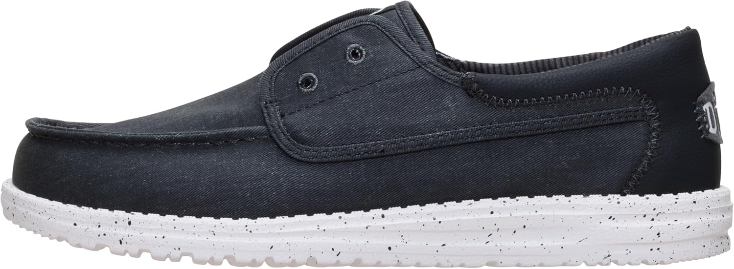 

Кроссовки HEYDUDE Mens Wally Cru Stretch Canvas, белый/черный