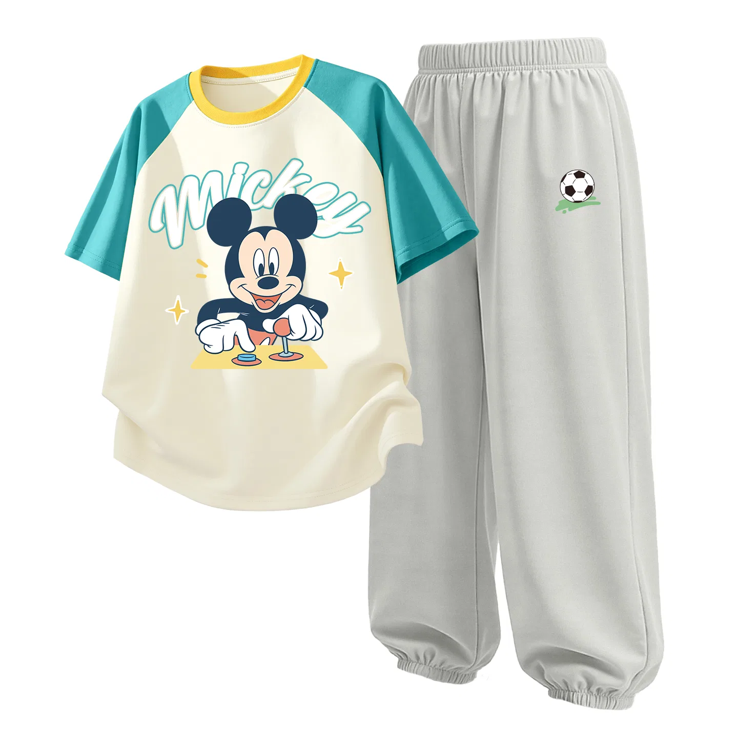 Детский спортивный костюм Casual Sportswear 2 Piece Set Disney, Di Cotton Star Brown Yellow+Di Prosperity Floral K Black — фото 3