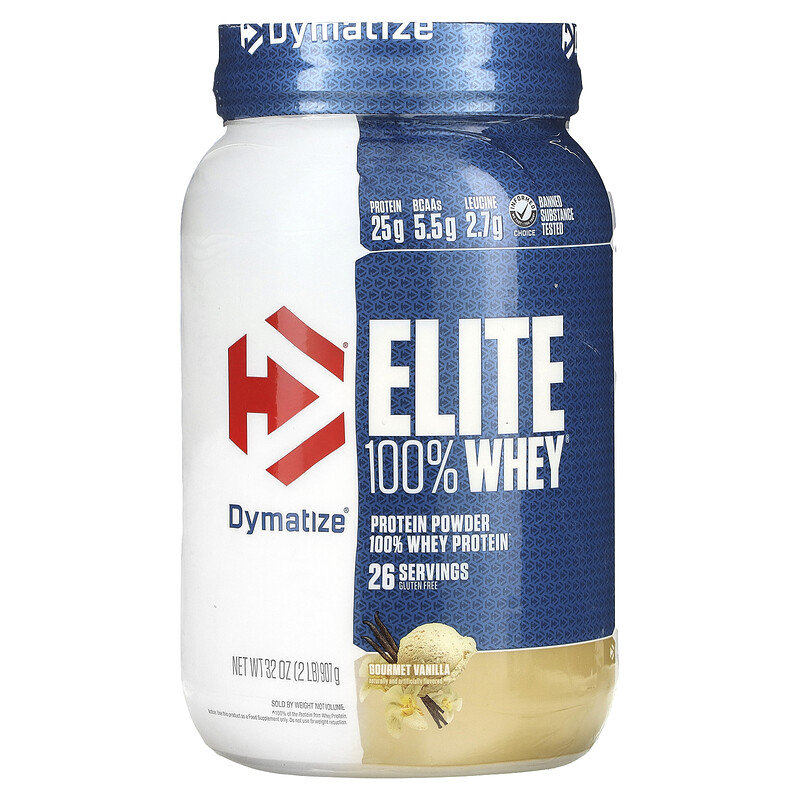 

Dymatize, Elite 100%, сывороточный протеин в порошке, вкус ванили, 907 г (2 фунта)