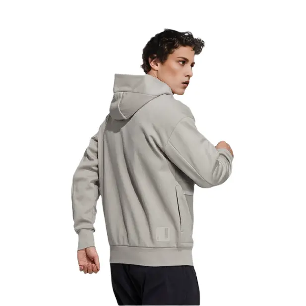 Куртка мужская кожаная серая Adidas, цвет Leather Gray — фото 2