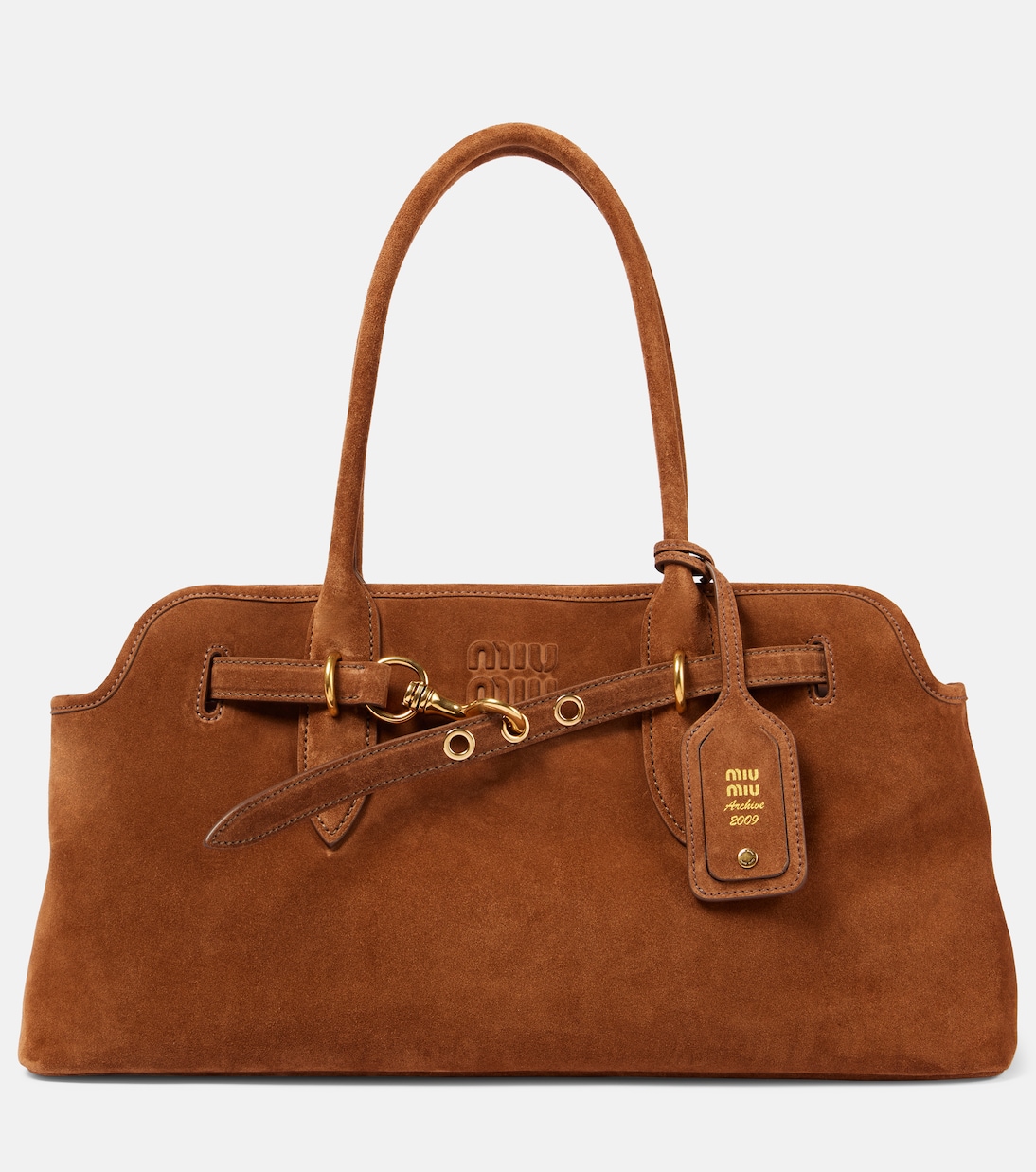 

Сумка через плечо из замши Aventure Miu Miu, Rovere