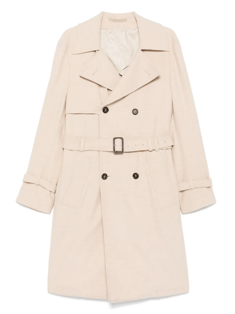 

Двубортное пальто с поясом Eleventy, бежевый