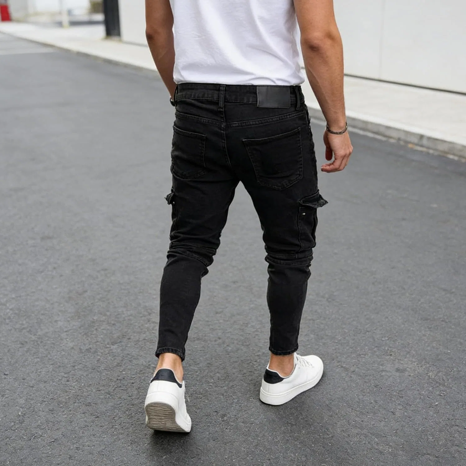 Джинсы карго Slim Fit, черный — фото 4