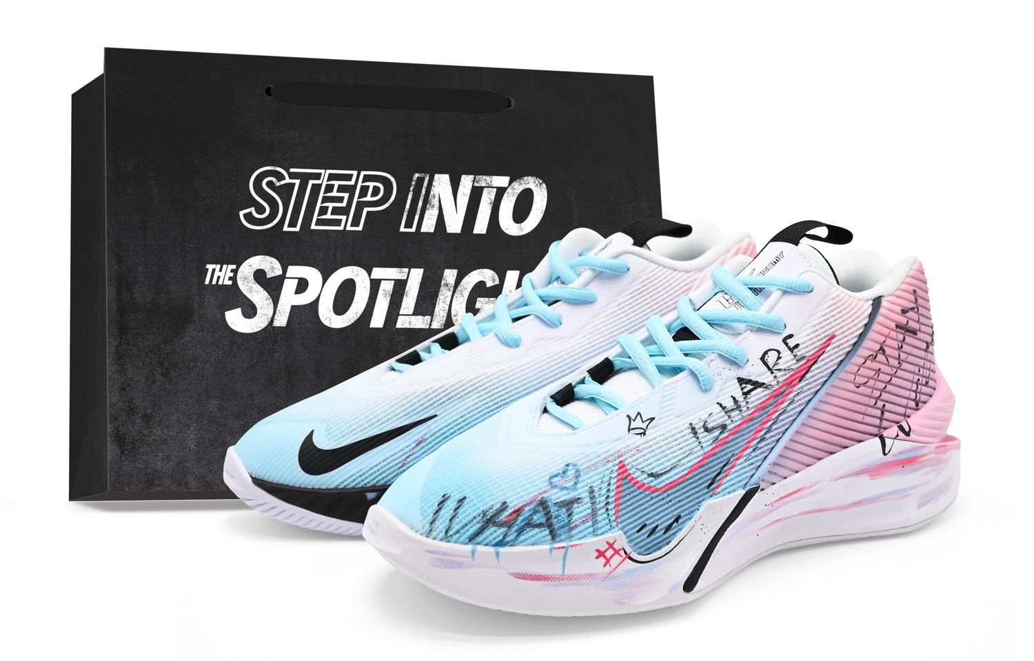 

G.T. Jump Academy Graffiti Rainbow, Limited Edition, сумка для покупок, амортизация, износостойкий высокий верх Nike, graffiti rainbow, shopping bag limited edition