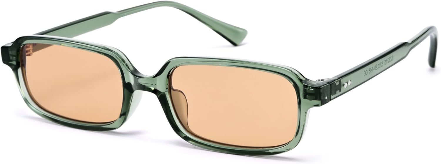 

Солнцезащитные очки Pro Acme Retro прямоугольной формы для женщин, винтажные, модные, забавные, маленькие, в стиле 90-х, квадратные, Translucent Green Frame Brown Lens