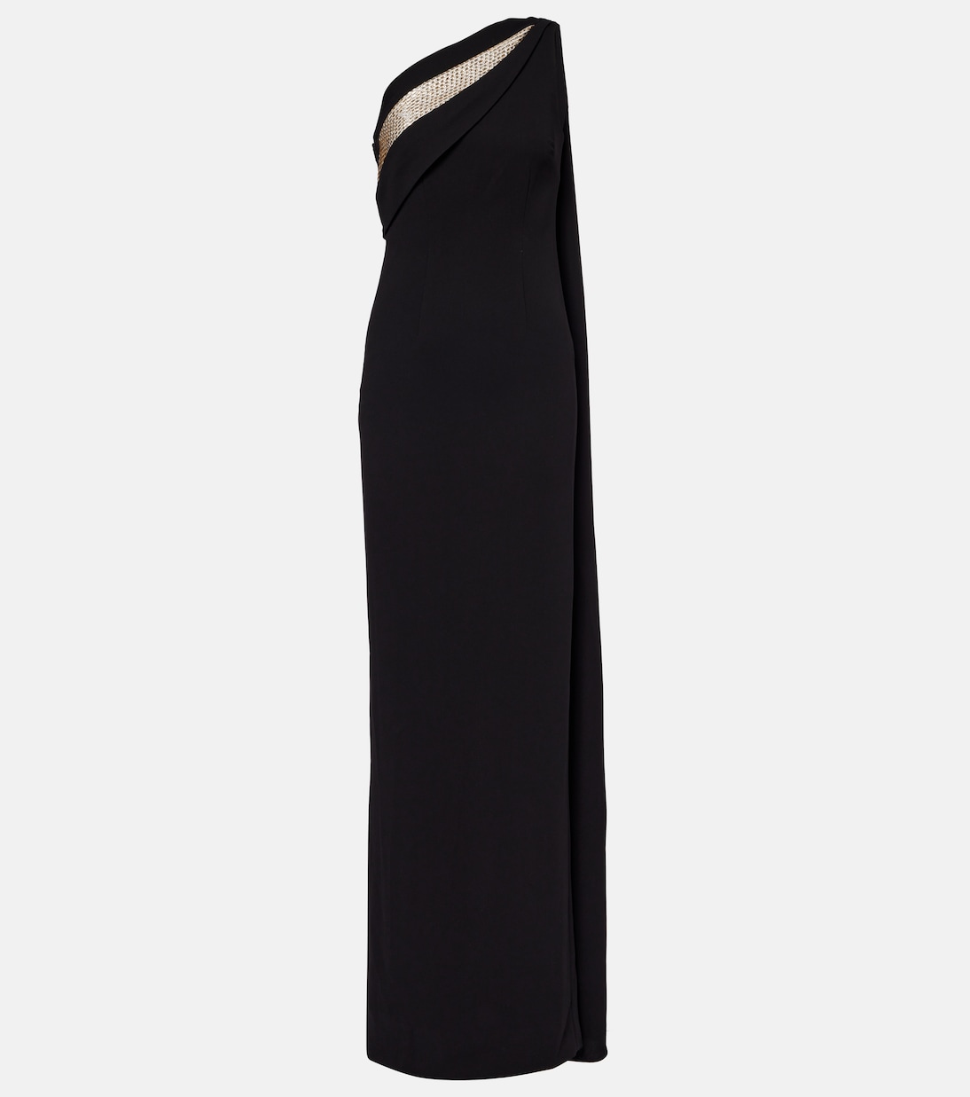

Расшитое платье из кади с одним плечом Roland Mouret, черный