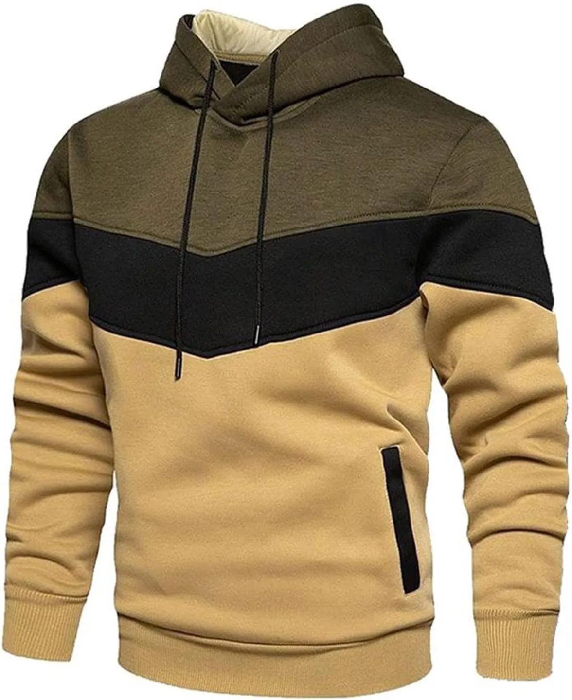 Мужской свитшот с цветными блоками Trendy Color Block Hoodies для бега и тренировок — фото 2
