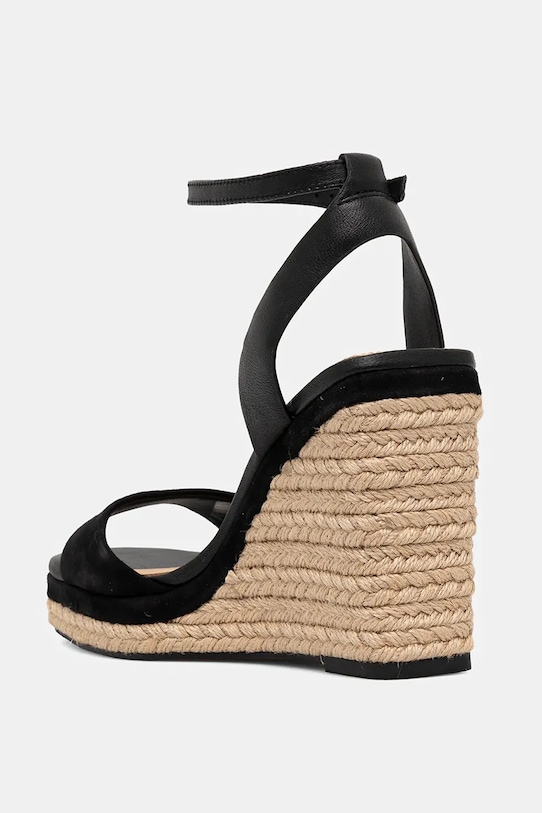Кожаные сандалии LEATHER & SUEDE HIGH WEDGE ESPAD Tommy Hilfiger, черный — фото 3