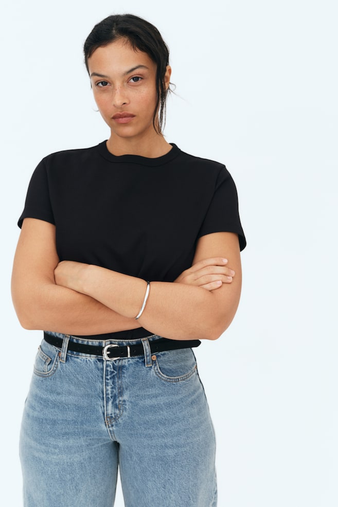 

Хлопковая футболка H&M, черный