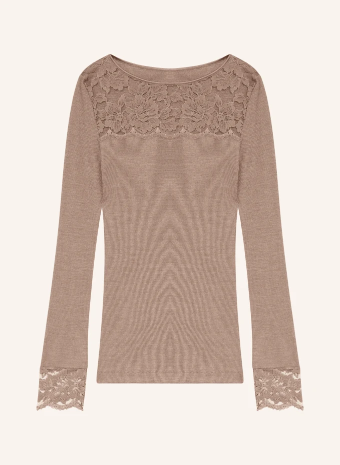 

Рубашка для сна серии wool love из шерсти мериноса с шелком Mey, коричневый