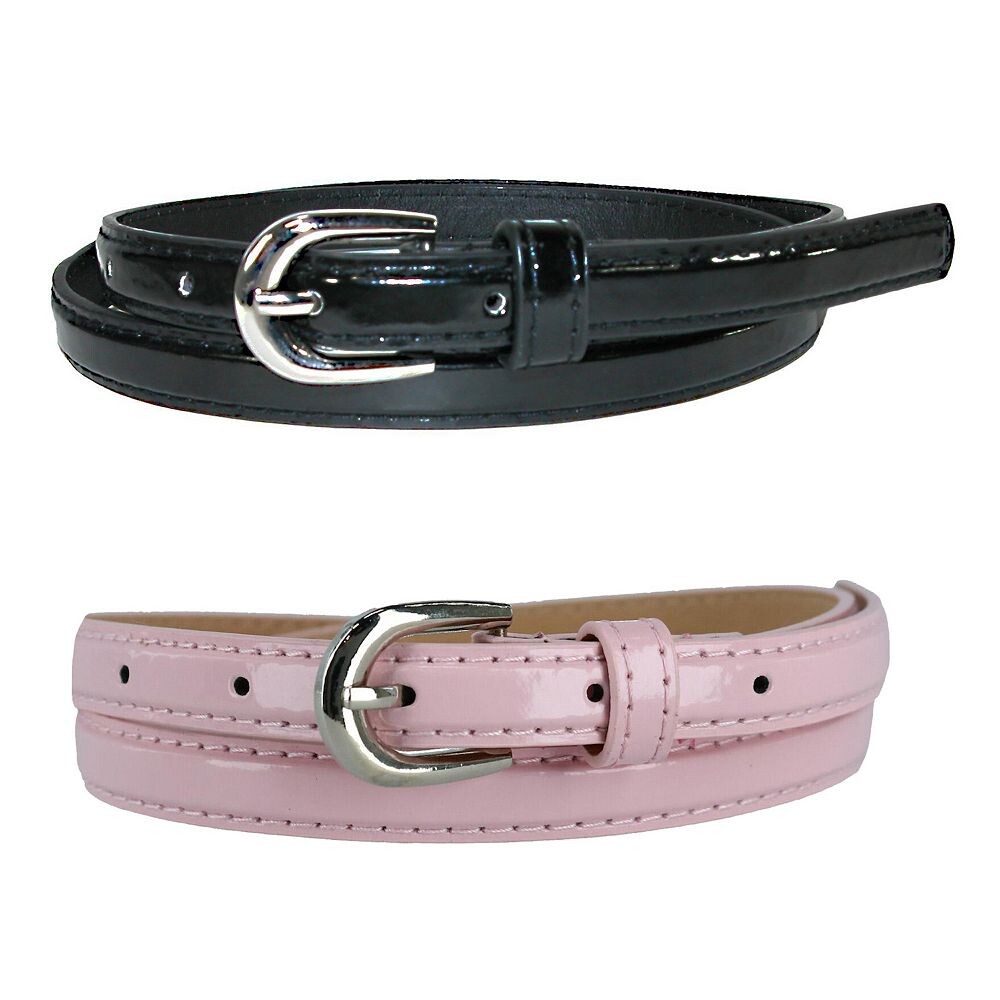 

Женский узкий ремень Ctm (2 цвета в упаковке) CTM, цвет Black And Light Pink