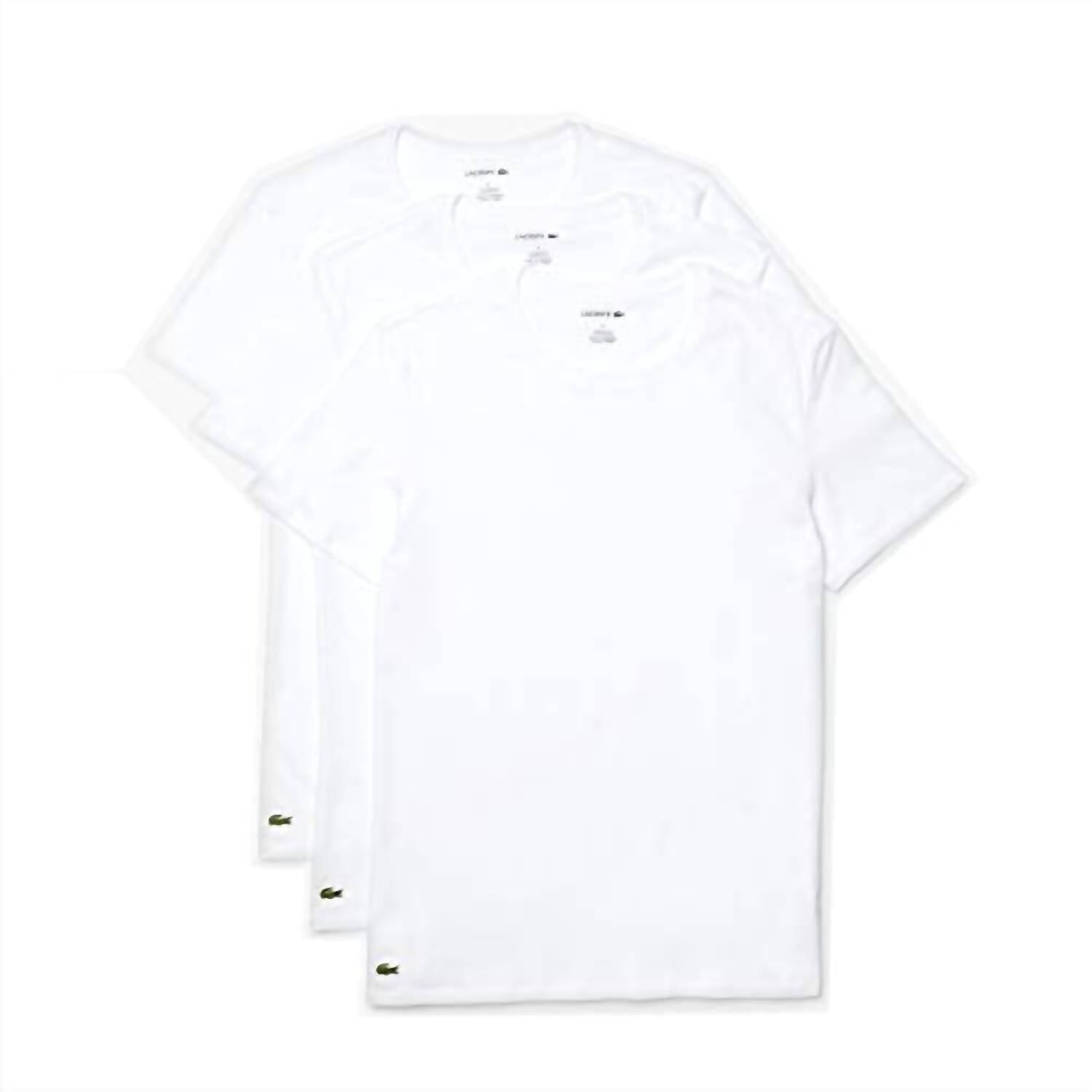 

Комплект из трех белых футболок с круглым вырезом для мужчин Essentials Lacoste, белый