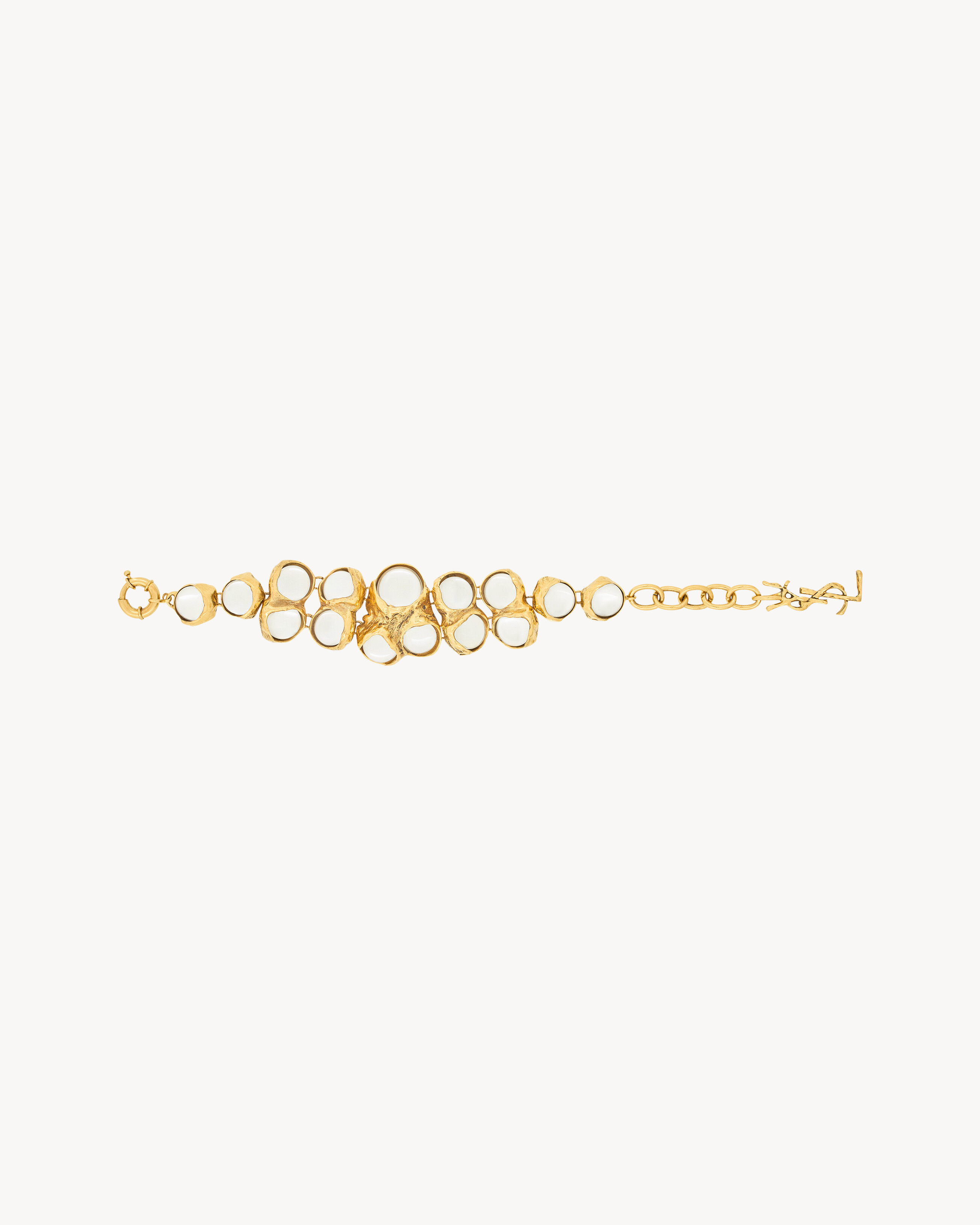 Браслет с кабошонами Bubble из смолы и металла Saint Laurent, золото — фото 2