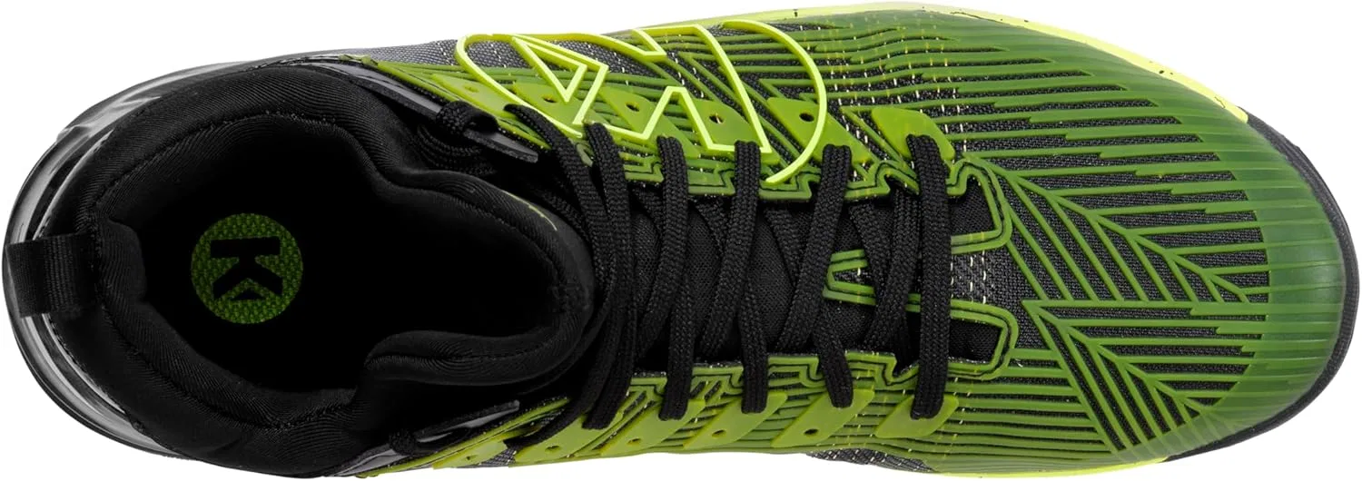 Кроссовки для гандбола Kempa Unisex Attack Mid, Black Fluo Yellow — фото 3