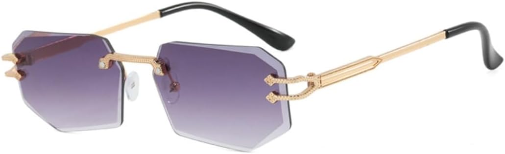 

Винтажные солнцезащитные очки без оправы неправильной формы для женщин и мужчин, роскошные панк-очки с металлическим корпусом, защита от УФ-излучения UV400 VFDHN, S056-c3