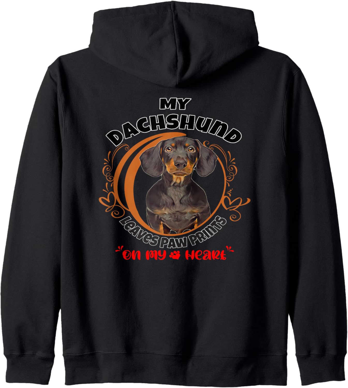 

Толстовка на молнии с отпечатком лапы таксы на моем сердце Dachshund Dog Owners By Nandi, Llc, черный
