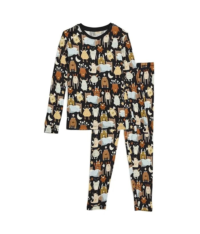 Пижама с принтом длинный рукав Kickee Pants Kids, Chalkboard Snowflakes/Baby Rose/Baby Rose Arctic Animals