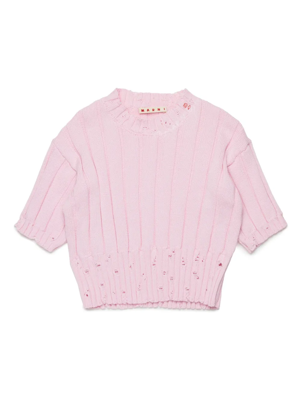 

Футболка с эффектом потертости Marni Kids, розовый
