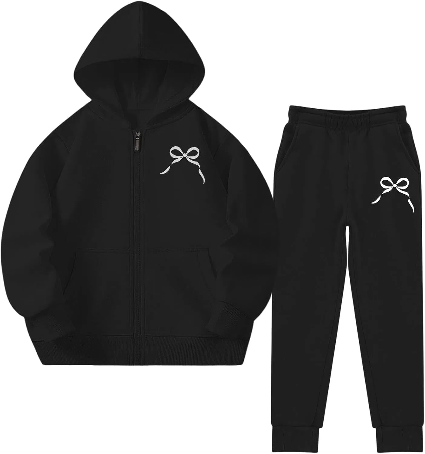 Детский спортивный костюм из 2 предметов, толстовка и джоггеры, Generic, Black