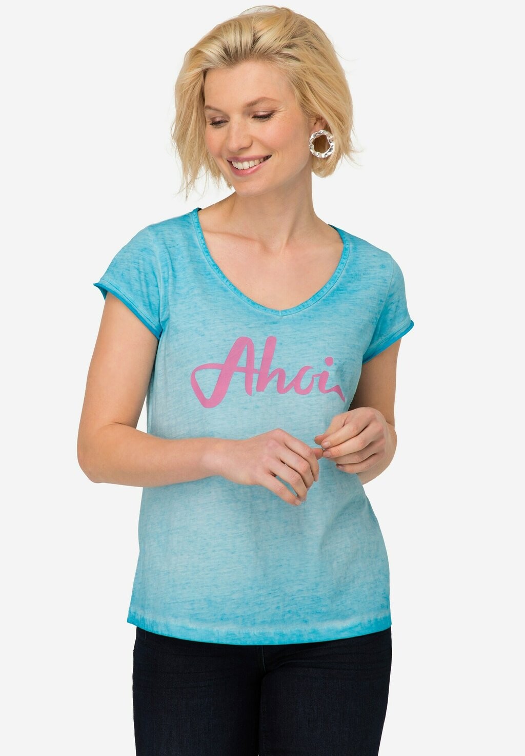 

Футболка с принтом LAURASØN, цвет turquoise blue