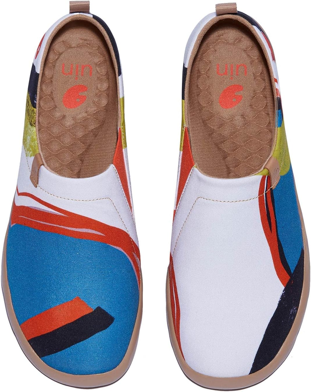 

Мужские лоферы UIN, раскрашенные дорожные туфли, слипоны для ходьбы, повседневные, легкие, комфортные модные кроссовки Toledo Цвет и геометрия, Release Yourself