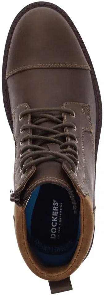 Мужские ботинки Dockers Dudley Rugged с 7 люверсами и перфорированным носком, Dark Brown — фото 3