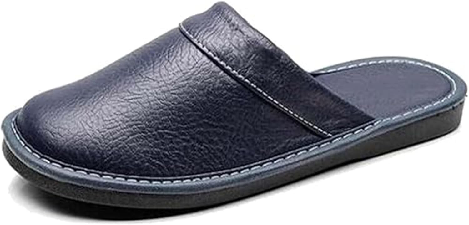 

Мужские кожаные закрытые тапочки Xinduoyu, повседневные домашние дышащие антискользящие сандалии для пары, синий