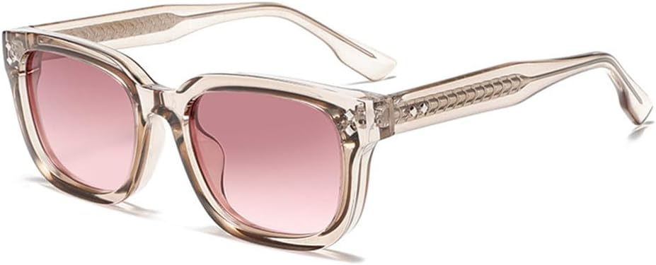 

Женские солнцезащитные очки в стиле ретро с заклепками, градиентные линзы, защита от УФ-излучения UV400. Мужские солнцезащитные очки в стиле панк HDUBFY, Champagne Pink