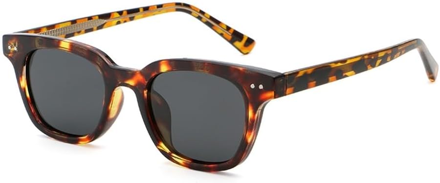 

маленькие квадратные солнцезащитные очки в стиле ретро для женщин, зеленые и коричневые поляризованные солнцезащитные очки для мужчин, ацетатные очки унисекс для вождения WNCKSQ, Leopard With Grey