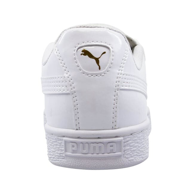 Белые лакированные женские низкие кроссовки на шнуровке Basket Crush Puma, белый — фото 2