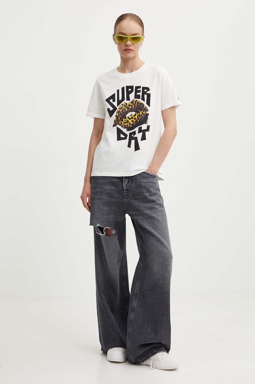 

Хлопковая футболка Superdry, белый