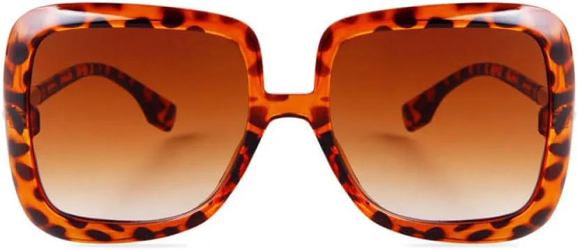 

Винтажные солнцезащитные очки в крупной оправе с защитой от УФ-излучения UV400, стильные солнцезащитные очки для женщин, модные очки MTZJH, C5 Pattern Brown