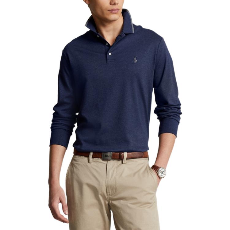 Футболка поло мужская морской синий Polo Ralph Lauren — фото 3
