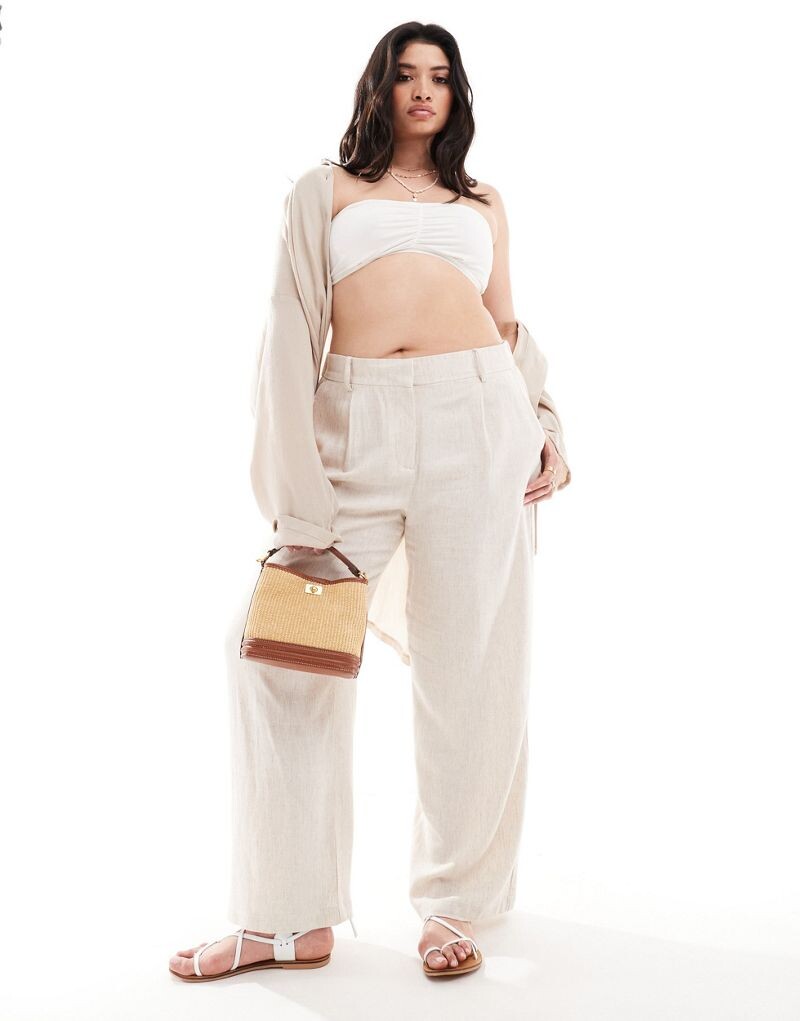 

Овсяные брюки широкого кроя Vero Moda Curve