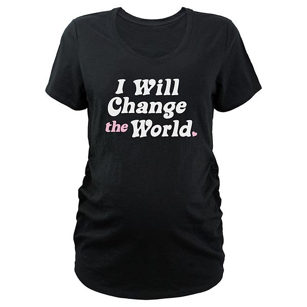 

Футболка с V-образным вырезом и принтом Maternity I Will Change The World Unbranded