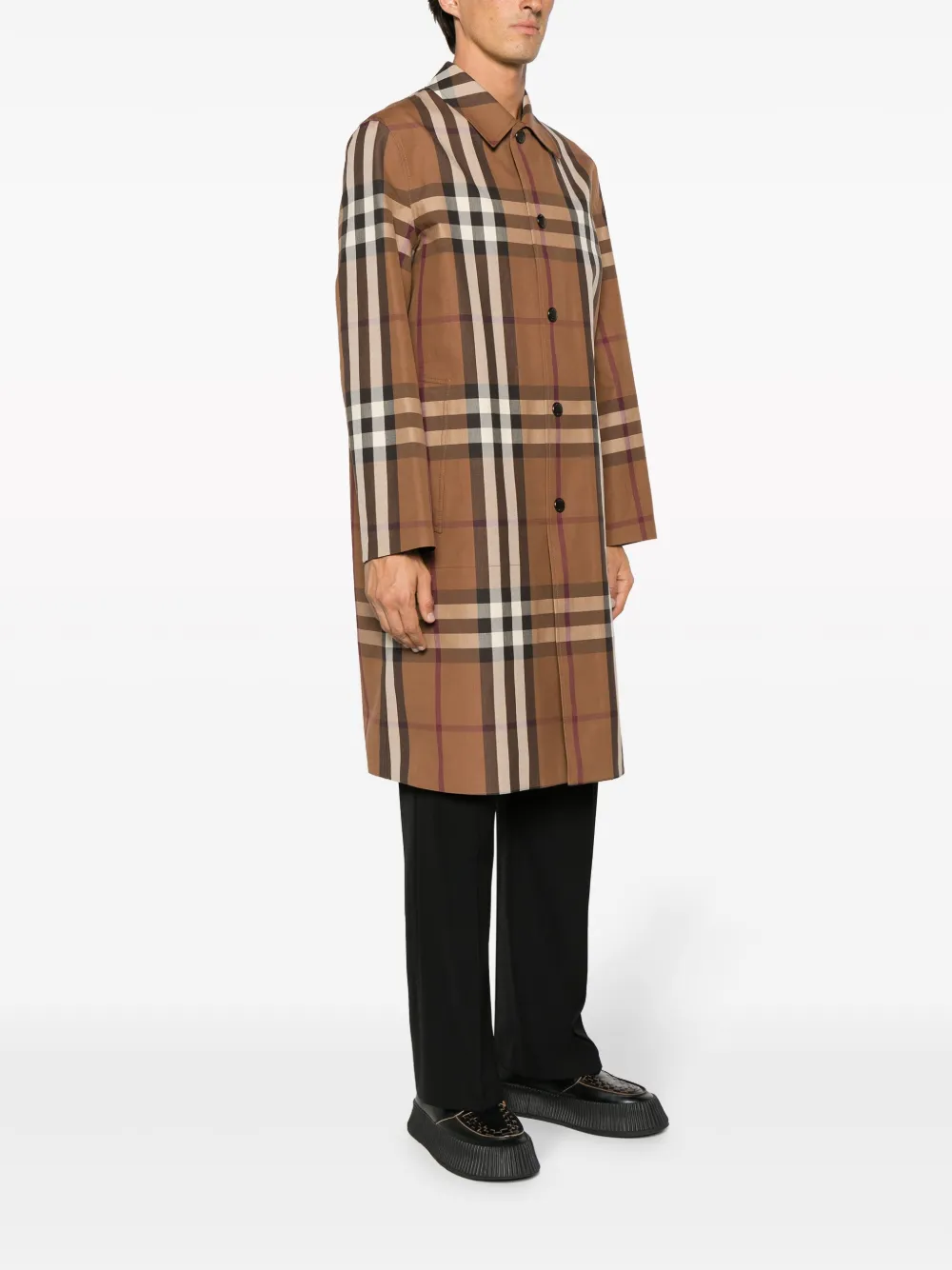 Пальто BURBERRY Vintage Check, клетка, коричневый — фото 3
