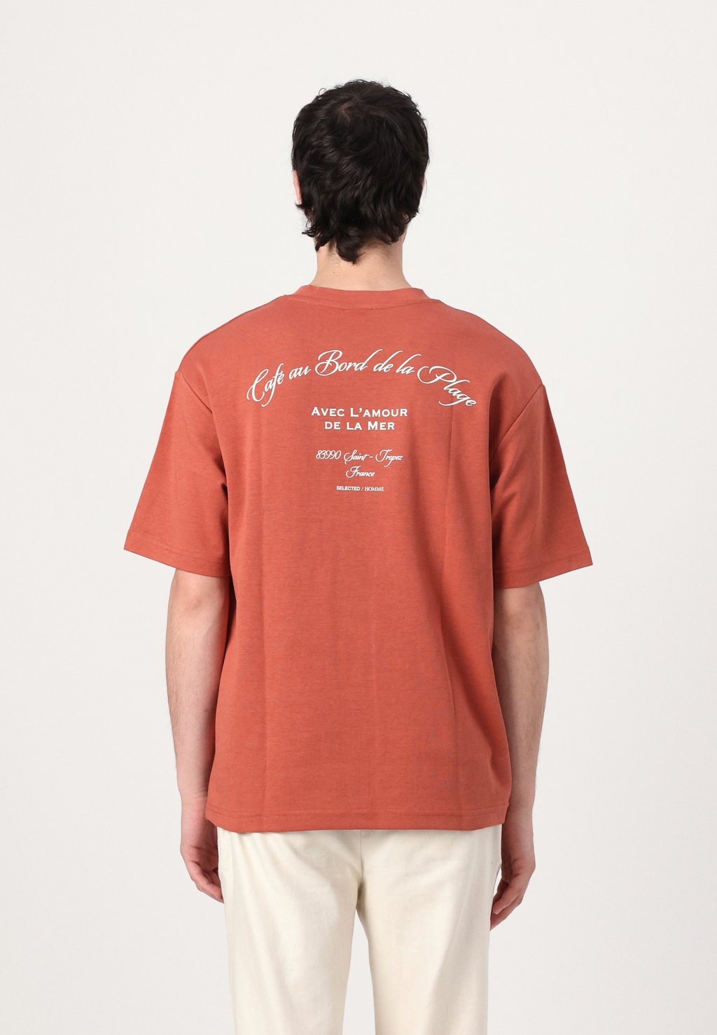 

Футболка с принтом SLHLOOSEOSCAR GRAPHIC O NECK TEE Selected Homme, бургундия