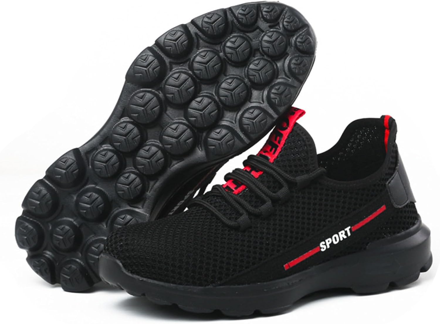 

Защитная обувь для мужчин, повседневные спортивные дышащие туфли с стальным носком, противоударные и проколостойкие противоскользящие ботинки для мужчин, стальной носок, унисекс, для промышленного строительства (Цвет: черный, Размер: 8) Wcxty