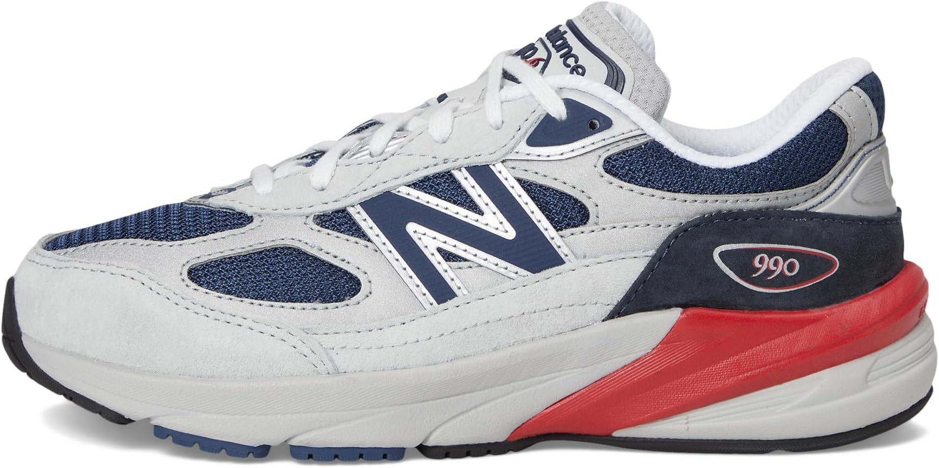 

Кроссовки New Balance Kids 990v6, цвет Grey Matter/Team Red