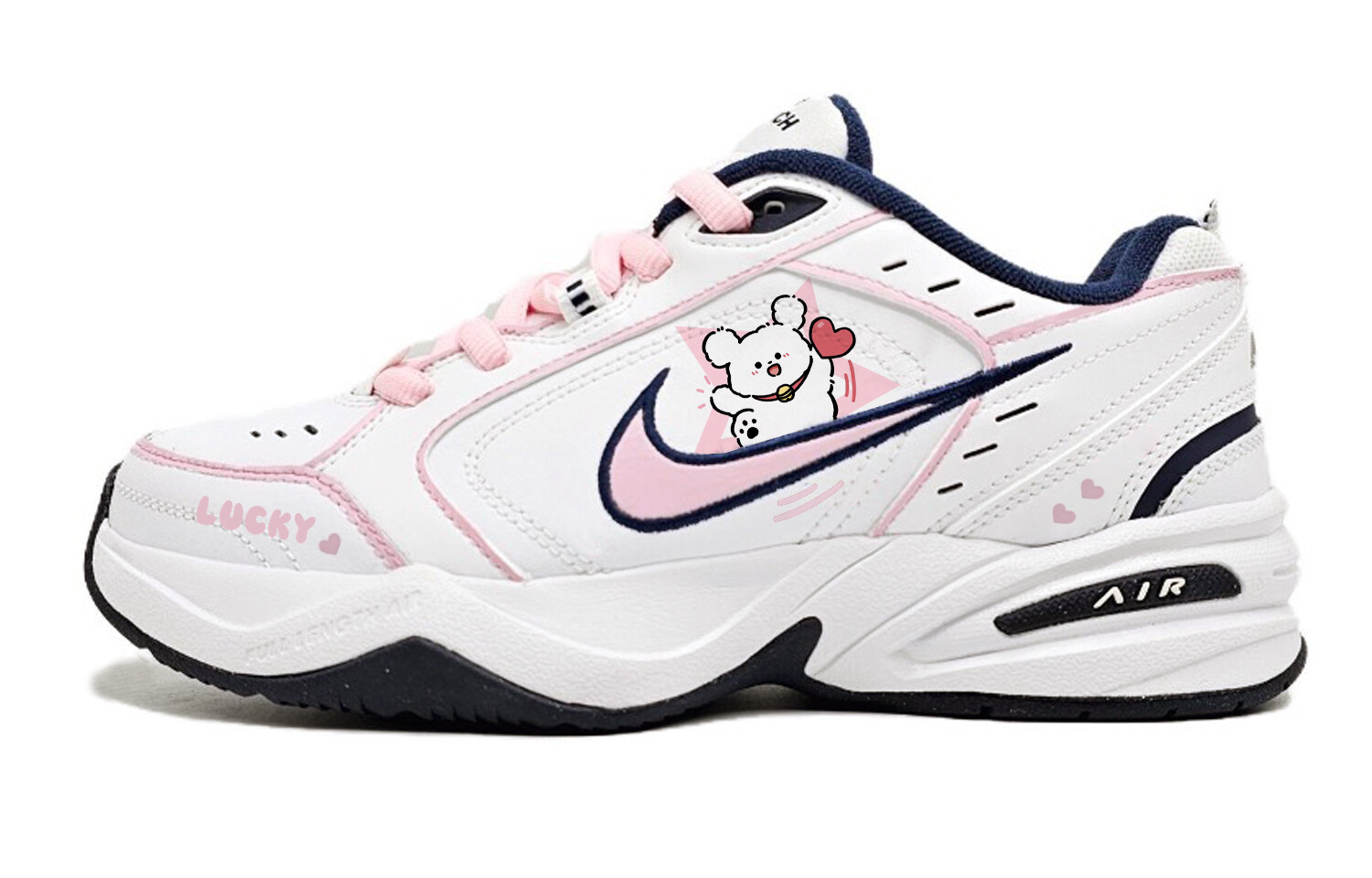 

Кроссовки Nike Air Monarch 4 Chunky Sneakers Unisex Low-top Pink, белый
