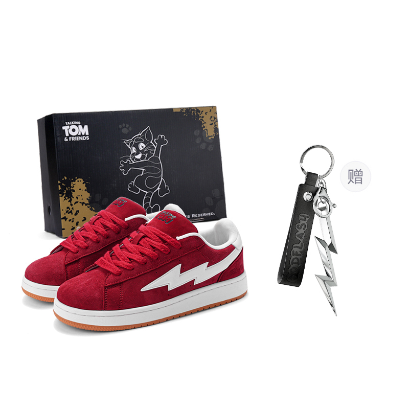 

Lightning Vengeance Storm противоскользящие и износостойкие легкие низкие кеды для скейтбординга Unisex TALKING TOM, burgundy красный (free gift keychain)