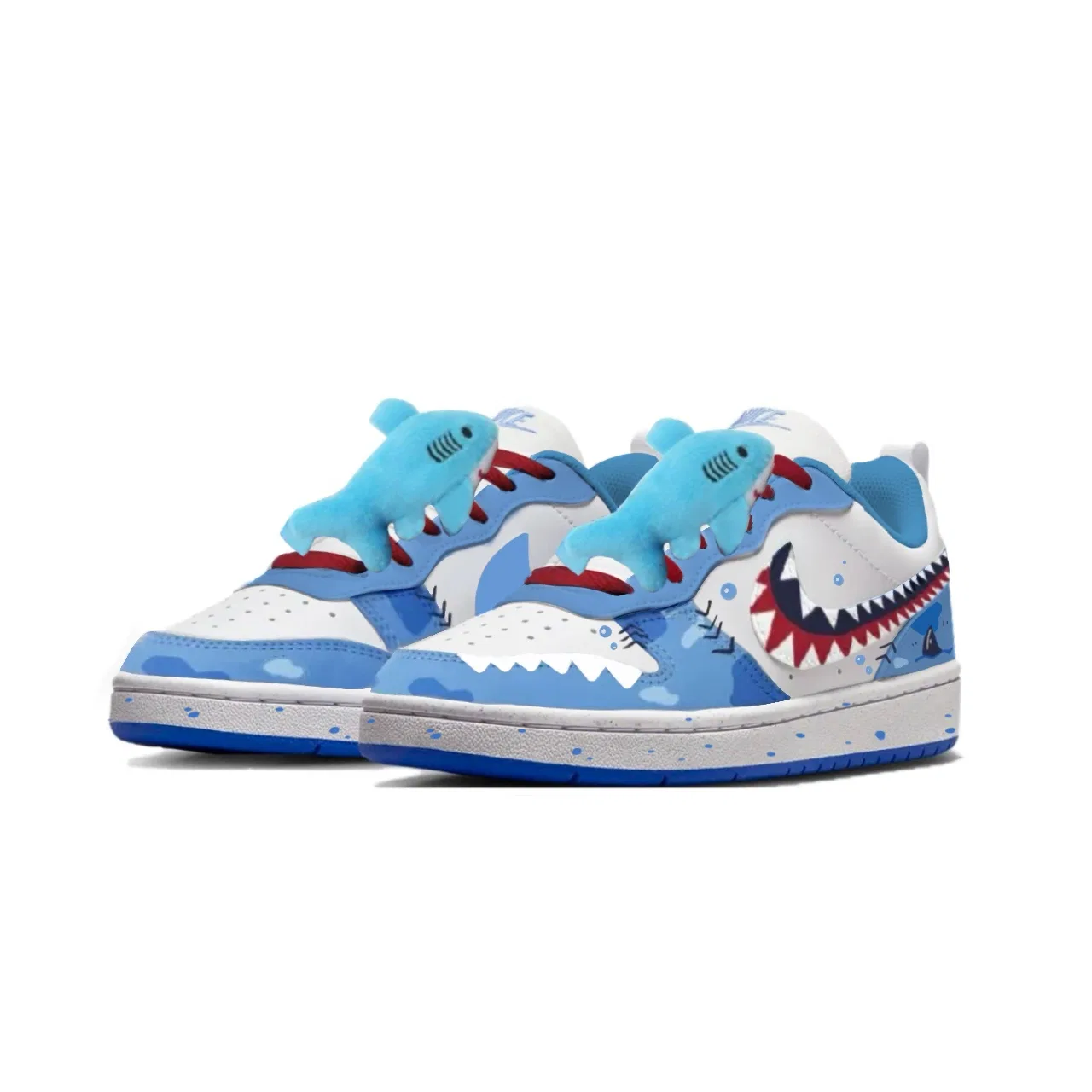 Кроссовки детские Nike Court Borough Leather кожаные Sky Blue — фото 4