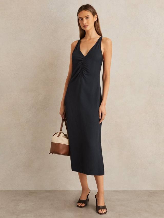 

Платье-миди Pari без рукавов Reiss, Navy